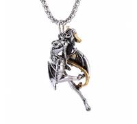 Collana classica Succubus per uomini donne Accessori gotici punk Ciondoli d'argento vintage della figura dell'angelo Gioielli