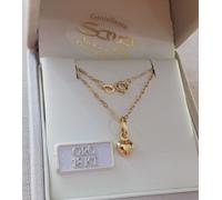 Collana Cm 45 Girocollo e Ciondolo Cuore Bombato in Oro Giallo 750 18 kt