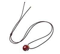 Collana, collana di giada, Collana con ciondolo Feng Shui, amuleto della ricchezza contro il male, chakra, regolabile, regalo fortunato for uomini e donne, colore: viola(Crystal Cinnabar,12mm)