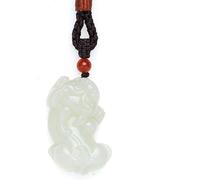 Collana, collana Feng Shui, collana di ricchezza, collana di pietre preziose naturali, collana di cristallo di giada hetian, ciondoli al quarzo per cavallo, solo ciondolo - 40 x 22 mm