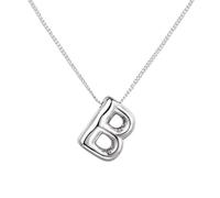 Collana Collana in argento con parole per donne alla moda con iniziali Un regalo per donne adolescenti e (B, 1.8x1.5cm)