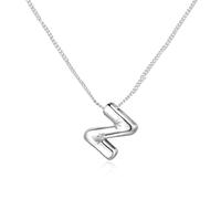 Collana Collana in argento con parole per donne alla moda con iniziali Un regalo per donne adolescenti e (Z, 1.8x1.5cm)