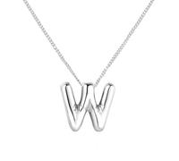 Collana Collana in argento con parole per donne alla moda con iniziali Un regalo per donne adolescenti e (W, 1.8x1.5cm)