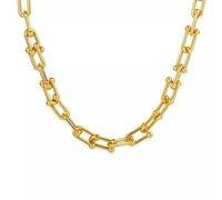 Collana Collane Girocollo a Catena Spessa Gotica a Forma di U per Donna Uomo Moda Oro Catena a Maglie robuste Collane Regalo di Gioielli