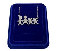 Collana Collanina Famiglia Mamma Papà Figlia Femmina in Acciaio da Donna