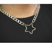 Collana Collare Stellare Choker Stella Pentagramma Bavaglino Moda Metallo...