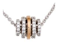 Collana Collier Con 64 Diamanti Brillanti 585 Oro Bianco/Rosso 45cm, Donna