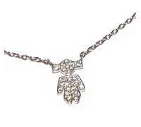 COLLANA COLLIER DONNA ARGENTO 925 BABY BAMBINA BIMBA FEMMINUCCIA ZIRCONE BIANCO