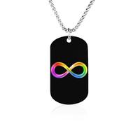 Collana commemorativa alla moda con simbolo dell'infinito e scritta "Consapevolezza dell'autismo", in titanio, con ciondolo in acciaio al titanio, gioiello per uomo e donna