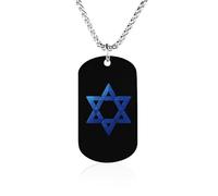 Collana commemorativa con bandiera israeliana, in acciaio al titanio, rettangolare, con ciondolo a catena, idea regalo