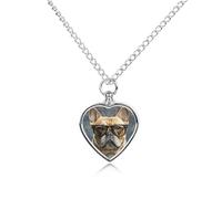 Collana commemorativa con bulldog francese personalizzato che indossa occhiali da sole, collana commemorativa per animali domestici, con kit di riempimento, catena regolabile da 70 cm, gioiello