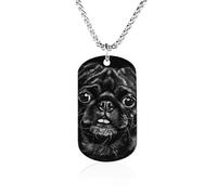 Collana commemorativa con cane carlino nero stampato in acciaio al titanio gioielli novità immagine collana piastrine per cani per uomo donna