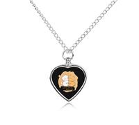 Collana commemorativa con ciondolo a forma di cuore con scritta "Life is Better With Cats"