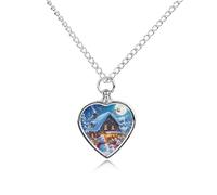 Collana commemorativa con ciondolo a forma di cuore per ceneri del villaggio segreto di Babbo Natale