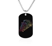 Collana commemorativa con note musicali arcobaleno treno a vapore moda stampato titanio acciaio ciondolo gioielli novità immagine collana piastrine per cani per uomini donne