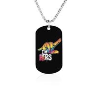 Collana commemorativa con scritta "I'm hers lesbian couple LGBT Fashion Memorial Necklace Printed Titanium Steel Pendant Jewelry Novità Picture Necklace Dog Tags for Men Women
