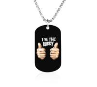 Collana commemorativa con scritta "I'm The Daddy", in acciaio al titanio, rettangolare, con ciondolo, idea regalo