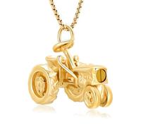 Collana commemorativa da uomo in acciaio inox con ciondolo a forma di trattore agricolo per la cremazione per le ceneri del papà, Acciaio inossidabile, Nessuna pietra preziosa