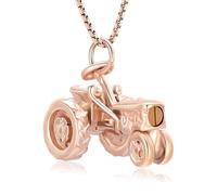 Collana commemorativa da uomo in acciaio inox con ciondolo a forma di trattore agricolo per la cremazione per le ceneri del papà, Acciaio inossidabile, Nessuna pietra preziosa