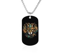 Collana commemorativa Mardi And Gras in acciaio al titanio rettangolare con ciondolo a forma di catena