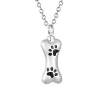 Collana commemorativa per ceneri di cane con impronta di, collana commemorativa per ceneri di cane, gioiello per ceneri, per cani e gatti, Refer to description, Acciaio inossidabile