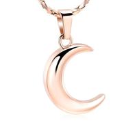 Collana commemorativa per cremazione con urna lunare, per donne e uomini | Collana con ciondolo a forma di urna lunare per ceneri, per donne e uomini, commemorativa per ceneri umane