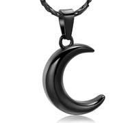 Collana commemorativa per cremazione con urna lunare, per donne e uomini | Collana con ciondolo a forma di urna lunare per ceneri, per donne e uomini, commemorativa per ceneri umane