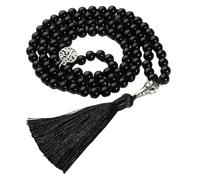 Collana con 108 Perline Mala Per Uomo e Donna,Bracciale In Ossidiana con Pietre Preziose Naturali,Collana Lunga con Nappa Annodata A Mano,Gioielli Spirituali,Regali Per La Preghiera,Albero Della Vita