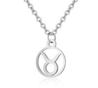 Collana Con 12 Segni Zodiacali Collana Con Ciondolo Rotondo Cavo Alla Moda Collana Con Catena Clavicolare Celeste Con Oroscopo Da Donna/Uomo Regalo Di Compleanno Per Il Toro