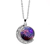 Collana Con 12 Segni Zodiacali E Costellazioni Collana Con Ciondolo A Forma Di Luna Rotante Cava Alla Moda Regalo Di Compleanno Per Donne E Uomini Con Oroscopo E Astrologia Celeste Cancro