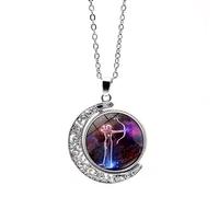 Collana Con 12 Segni Zodiacali E Costellazioni Collana Con Ciondolo A Forma Di Luna Rotante Cava Regalo Di Compleanno Per Donna/Uomo Oroscopo Astrologia Celeste Sagittario