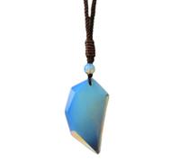 Collana con ala d'angelo Ciondolo in pietra di cristallo naturale Pietra bianca Agata nera Gioielli in pietra occhio di tigre Corda regolabile Moda Uomo e donna Gioielli personalizzati-1PC,Opale,Tag