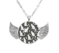 Collana con ali d'angelo con fiori e farfalle, in lega di alluminio, regalo per uomini e donne, Misura unica, lega di alluminio, Nessuna pietra preziosa