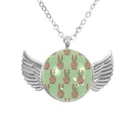 Collana con ali d'angelo con foglia d'acero rossa, ciondolo in lega di zinco, gioiello regalo per uomini e donne, Misura unica, lega di alluminio, Nessuna pietra preziosa
