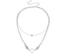 Collana con Ali e Cuore d'Amore Collana per Donna Doppia Collana Gioielli di Moda Practical Treatment