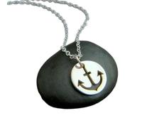 Collana con ancora in argento sterling 925. Collana. Ciondolo nautico. Piccolo e semplice gioiello per tutti i giorni. Delicato. Oceano. Mare. Canottaggio. Collana. | Con catena da 18 pollici |