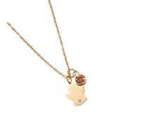 Collana con angelo, in acciaio inox, regalo per battesimo e comunione, elegante gioiello spirituale con pietre preziose, elegante collana simbolica da indossare tutti i giorni, Misura unica, come