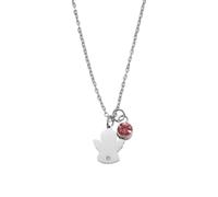 Collana con angelo, in acciaio inox, regalo per battesimo e comunione, elegante gioiello spirituale con pietre preziose, elegante collana simbolica da indossare tutti i giorni, Misura unica, come