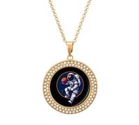 Collana con astronauta Slam Dunk Basketball Space per le donne regolabile ciondolo gioielli per mamma, moglie, fidanzata regali, Misura unica, Metallo