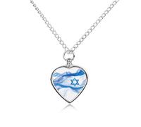 Collana con bandiera israeliana a forma di fumo, urna per ceneri di animali domestici, cani, cremazione, gioielli commemorativi