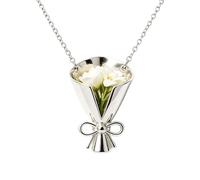Collana Con Bouquet Di Fiori, Gioielli Piccoli Ed Eleganti, Collana Da Donna Con Ciondolo A Vaso E Bouquet, Per Donne, Ragazze, Sposa e Mamma; Occasioni: Matrimoni, Compleanni, Appuntamenti e Laurea