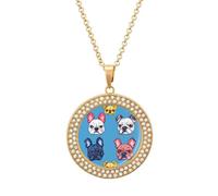 Collana con bulldog francese da donna, regolabile, gioiello con ciondolo per mamma, moglie, fidanzata, regalo, Misura unica, Metallo