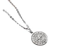 Collana Con Bussola, Ciondolo A Forma Di Stella Polare In Acciaio Inossidabile, Gioiello Vintage Per Uomo E Donna(Silver)