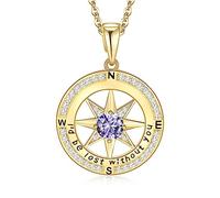 Collana con bussola da donna, regalo di anniversario per lei, "I d be Lost Without You, gioielli con bussola per moglie, San Valentino, regali di compleanno per fidanzata, idee regalo di Natale per