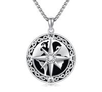 Collana con bussola in argento Sterling con nodo celtico, collana per laurea, amicizia, talismano, collana da viaggio, regalo di laurea, gioielli regalo per donne e ragazze