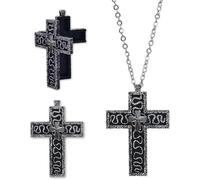 Collana con calamari, collana a forma di croce con scomparto segreto, collana a croce antica, collana con ciondolo a forma di personaggio dieci collane con ciondolo in metallo 3D design fascino collo