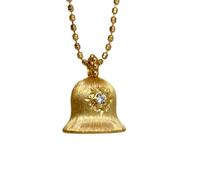 Collana Con Campana Dei Desideranti D'Oro, Stile Fragranza Chic, Ciondolo Geometrico Con Diamante Intarsiato, Regolabile 41-50cm, Gioielli In Rame Eco-Friendly, Accessorio Atmosfera Festiva, Per Le Do