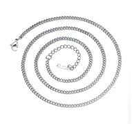 Collana con catena a maglie di colore nero argento regolabile in acciaio inossidabile di lusso Collana con catene di fascino alla moda da uomoBella e abile.