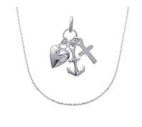Collana Con Catena A Scelta + Ciondolo Le 3 Virtù Argento 925/000 45cm O 50cm