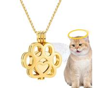 Collana Con Ceneri Di Animali Domestici - Porta Cremazione Commemorativo, Gioielli Con Ciondolo In Acciaio Inossidabile, Ricordo Con Impronte Di Zampe, Accesso Semplice Con Una Sola Mano | Ciondolo Co
